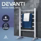 Devanti 6 Bar Aluminium Electric Heated Towel Rail Warmer Rack For Bathroom