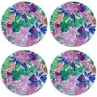 4x LVD Orchid Glass Trivet Mat Large Kitchen Dining Table Protector Round 23cm