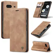 CaseMe Google Pixel 7 5G Classic PU Leather Folio Case Cover [Brown]