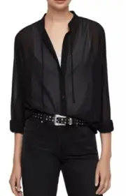 ALLSAINTS Cada Shimmer Studded Shirt Size Medium GENUINE RRP £128 #N1