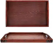 Multi Purpose Wooden Serving Tray Plate for Tea Set Fruits Candies Food Home Hotel (S)