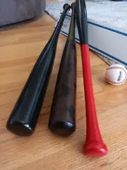 Heavy Hitter 3 Pack Maple Wood Baseball Bats 33.5" & 2x 34" (inch) Bell Flare