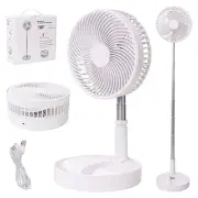 Portable Desk Fan,Foldable Fan Pedestal Stand Floor Fan Adjustable Height White