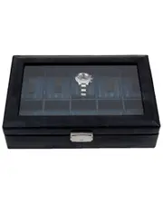 Bey-Berk Leather 10-Watch Case
