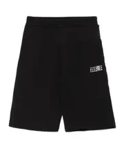 MM6 Maison Margiela Kids Elastic Waist Fleece Shorts 8Y,16Y,14Y,10Y Black