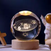 3D Crystal Galaxy Glass Ball with Base Table Lamp USB LED Night Light for Desks
