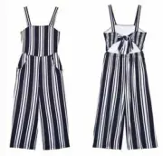 Tucker & Tate Got Your Back Striped Jumpsuit Blue White Girls Size 10 / 12 L