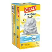 Glad Trash Bag,13 gal.,PK40 78361 Glad 78361 24 in x 27 1/2 in 012587783610