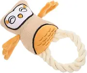 Cute Owl Plush Toy Squeaker Dog Chew Toy for Aggressive Puppies Interactive Play Teeth Cleaning