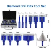 Diamond Hole Saw Kit Core Drilling Bit Set for Porcelain Tile Marble 11pcs/box