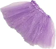 [Topkids Accessories] Sparkly & Coloured Tutu for Kids, Cute Ballet Costume Tutu Skirt for Girls Dance, Halloween Underskirt, Sparkles Petticoat Skirts Tutus Girl, Fairy Costume Skirt