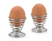 Lovely Stainelss Steel Spring Wire Tray Egg Cup Boiled Eggs Holder Stand Storage