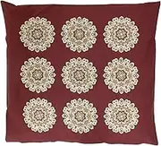 Merry Night Z59601-13 Zabuton Cover, Made in Japan, 100% Cotton, Miyabi Pattern, Hattanban Size, 23.2 x 24.8 inches (59 x 63 cm), Red