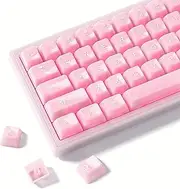 Womier Keyboard Keycaps Clear, Pink Keycaps 60 65 75 100 Percent, Transparent Jelly Cute Custom Key Cap Set for Cherry MX, Kailh, Outemu, Gateron Mechanical Keyboards(MDA Profile)