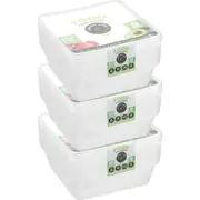 3x 8PK Lemon & Lime 950ml Reusable Food Container/Storage Square w/ Lid Clear
