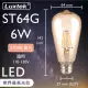 【Luxtek樂施達】愛迪生LED復古燈泡 金色木瓜型 6W E27 黃光 10入(LED燈 仿鎢絲燈 工業風)
