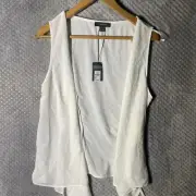 PRIMARK WOMENS SLEEVELESS JACKET SIZE UK 18 WHITE NEW WITH TAG
