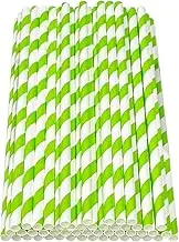 Haobase 50Pcs Paper Drinking Straws, Biodegradable Paper Straws for Drinking Cocktail, Coffee, Cold Drinks (Green)