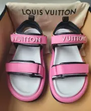 Louis Vuitton pool pillow comfort Flat Sandals Pink Pop 39 9 Monogram Logo $1335