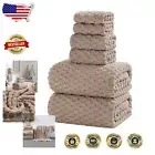 6PC Extra Large Beige Bath Sheet Set - Super Absorbent Quick Dry Towels