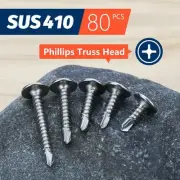 VIGRUE 560pcs Stainless Steel Wood Screws Set #4#6#8#10#12 Phillips Countersunk