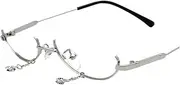 [FOYTOKI] Unique Sunglasses Decor Sunglasses for Carnival Glasses Punk Sunglasses No Lens Eyeglasses Glass Without Lens Glasses Prop Without Lens Glass Decorate Decorative Mirror