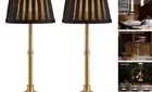 Cordless LED Table Lamp Set of 2, Portables Fabric Shade Desk Lamps, 5000mAh