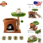 Modern Cat Tree for Small Cats with Soft Plush Bed – Pet-Friendly Jute Design