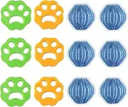 Alrens Pet Hair Remover Washing Machine Reusable, 6 Pieces Lint Balls Washing Machine Blue and 4 Pack Laundry Hair Catcher Washing Machine Cat Hair Remover Washing Machine