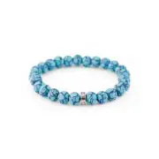 NEW JILZARAH Handmade Clay Beads TURQUOISE BLUE CANYON STACK 8mm Beaded Bracelet