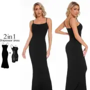 Women's Shapewear Dress Jumpsuit Tummy Tuck Lift Corset Open Crotch Suspender Ti