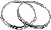 JunZheHub Set of 2 Bass Drum Hoops for Replacement, Metal Rings for Drumming, 10 inches 6 holes