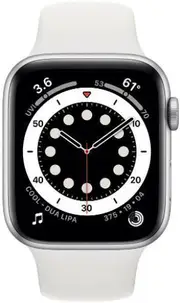 Apple Watch Series 6 - 32GB - GPS - 44mm - Silver - Aluminum - White - Sport Band - Rubber - Refurbished (Premium Condition)