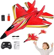 Remote Control Airplane - Airplane Toys - Fighter Jets, Colorful LED Lights RC Plane Kit | Educational Outdoor Aircraft Toy, Waterproof 2.4Ghz RC Flying Toy for Kids Adults Beginners