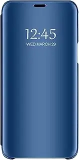 Bakicey Samsung Galaxy S10e Mirror Mobile Phone Case, Clear View Flip Case Mobile Phone Case Leather Case with Stand Function Case Cover for Samsung Galaxy S10e, Blue
