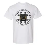 Free The Ghetto White T-shirt- PEEZY