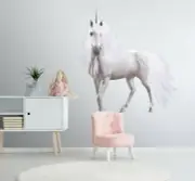 3D Snowy Unicorn A01 Animal Wallpaper Mural Poster Wall Stickers Decal Zoe