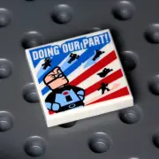 NEW LEGO - Tiles - Decorated - 2x2 'Doing our Part!" white x 1 - Mr. Incredible