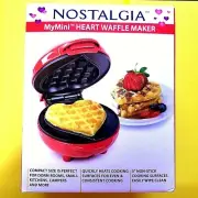 Nostalgia My Mini Red Heart Waffle Maker -New
