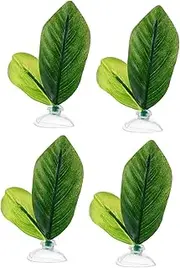 PENIKOKO 4pcs Lifelike Leaves for Fish Tank Decoration Artificial Aquarium Plants Simulation Landscape for Aquariums and Terrariums Adds Natural Atmosphere to Home Office
