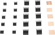 25Pcs Aluminum Heatsink Kit, Wear Resistant Good Heat Dissipation Heat Sink, Easy to Use Wide Compatibility Heat Sink Kit for RPi2B/3B/4B for Cooling PC Laptop