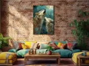 Wolves Howling Wall Art Canvas Unframed Print Art