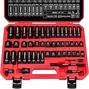49-Piece SAE and Metric Impact Socket Set with Extension Bars - For High Durability Impact Wrench