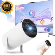 Mini Projector 4K 1080P WiFi6 BT Auto Keystone 180° Rotate 130" Screen Portable