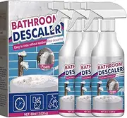 Bathroom Descaler Spray, Bathroom Descaler, Bathroom Descaler Cleaner, Stubborn Stains Cleaner, Bathroom Cleaner, 2.03 Fl Oz/Bottle - Comes with Gloves/Rags/Sponge (3pcs Set)