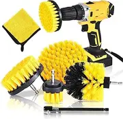 [Generic] Cordless Drill Brush-Set of 6 Electric Drills Set Electric Scrubbing Brush for Car Bathroom Kitchen Cleaning Electric Scrubbing Brush Electric Scrubbing Brush