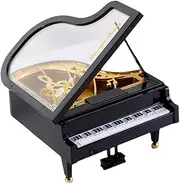 Piano Musical Box, Wind Up Musical Boxes, Classic Retro Melody, Perfect Retro Style Decorative Box for Girls' Holidays, 5.3x6.1x4.9inch