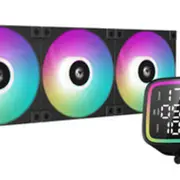 DeepCool LD360 Liquid Cooler 360mm 5th Gen Pump 3400 RPM AIO Real-time CPU Status Screen Anti-Leak Tech with ARGB Fans and Dual