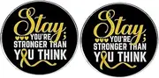 [ZENRUIMING] 2pcs Stay You're Stronger Than You Think Lapel Pin, Optimistic Pleasure Inspirational Round Button Pin, Inspirational Saying Ribbon Alloy Badge, 3cm(1.2"), Metal, no gemstone