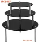 3pcs/set Round Acrylic Cake Rack Display Stands Dessert Cupcake Holder Black